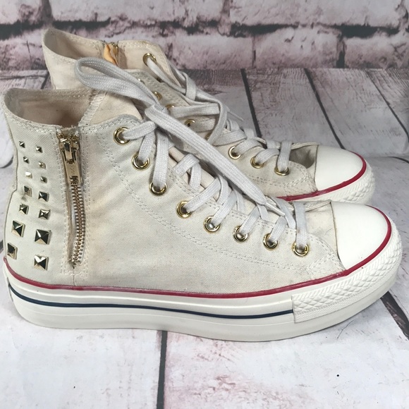 Converse Shoes - Gold Riveted Chucks, Good Condition